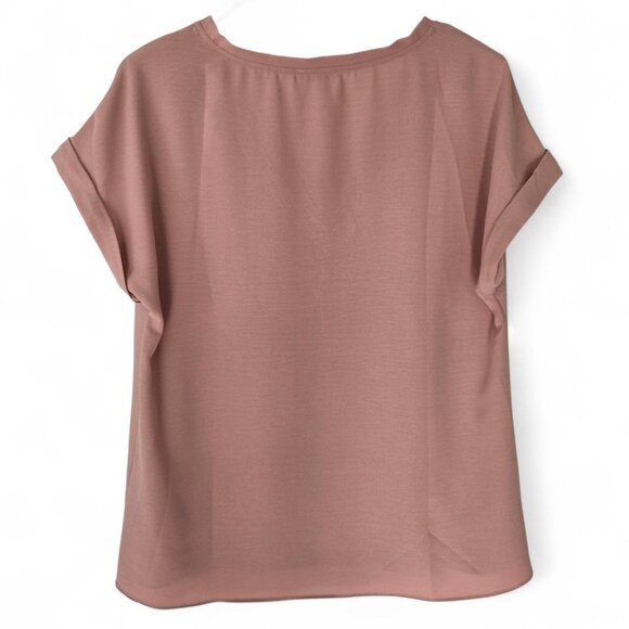 Ee:Some Womens V-Neck Blouse Blush Pink V-Neck Cuffed Sleeve Small - Picture 2 of 11